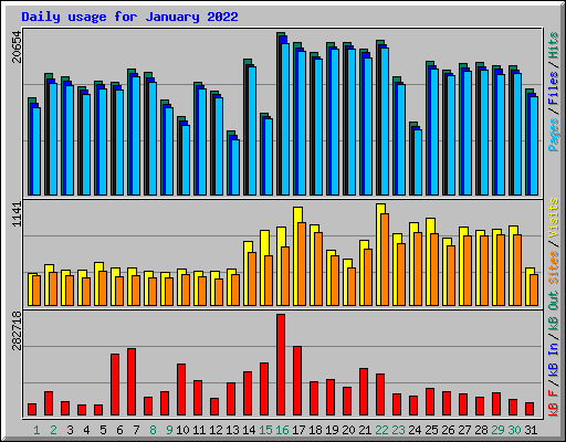 Daily usage for January 2022