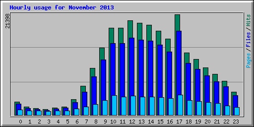Hourly usage for November 2013