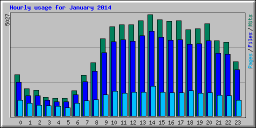 Hourly usage for January 2014
