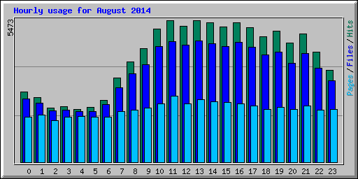 Hourly usage for August 2014