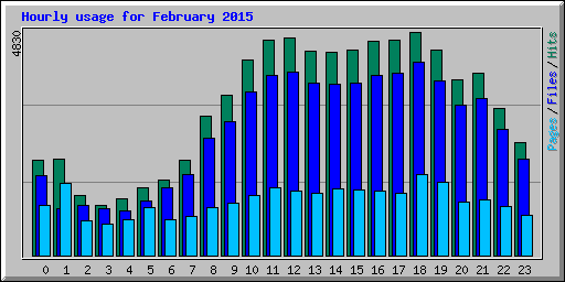 Hourly usage for February 2015