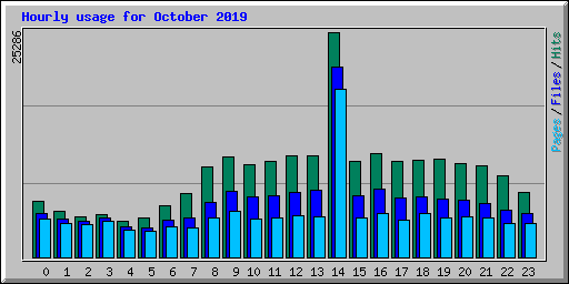 Hourly usage for October 2019