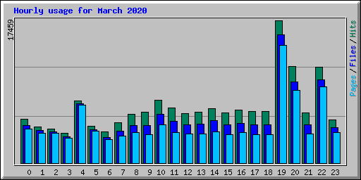 Hourly usage for March 2020