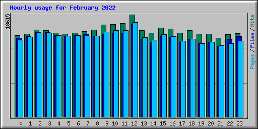 Hourly usage for February 2022