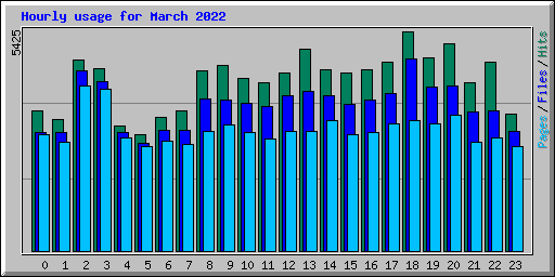 Hourly usage for March 2022